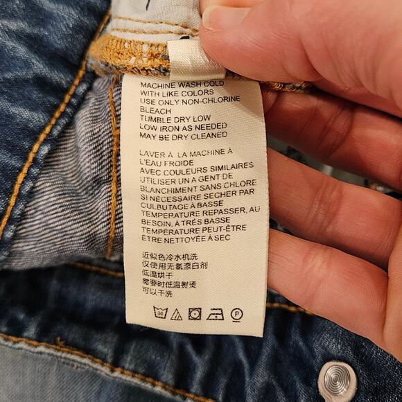 Pilcro Jeans Womens Size 28 Slim Boyfriend Distressed Pink Frayed Ankle Crop - Picture 11 of 11